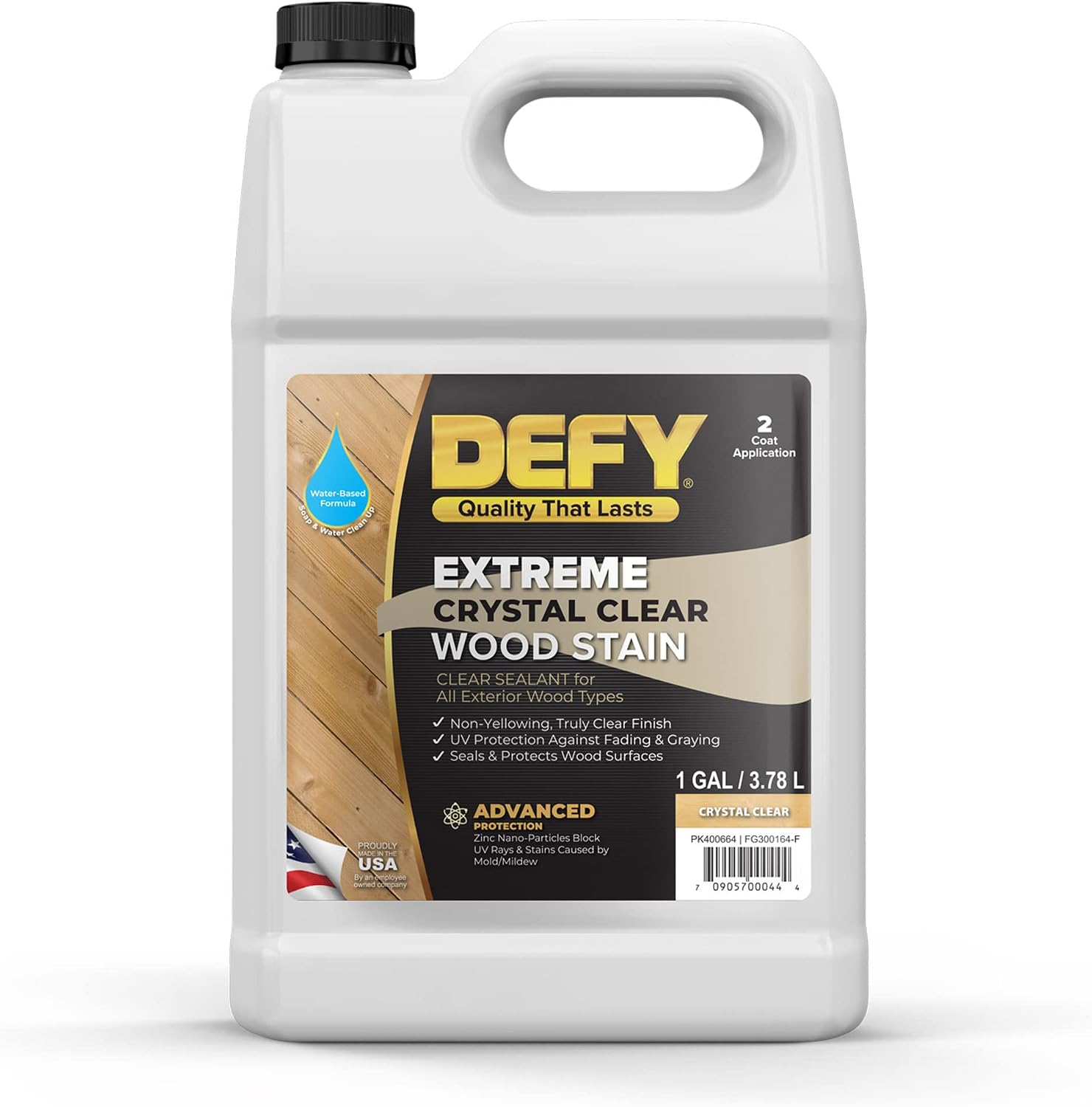 DEFY Extreme Wood Stain and Sealer in One - 1 Gallon Semi-Transparent Waterproof Coating for All Wood Types - Cedar Tone