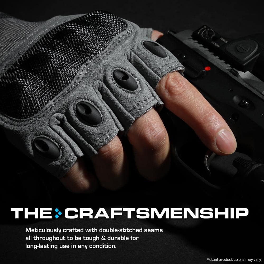 Glove Station Fingerless Knuckle Motorcycle Gloves, TACHK200