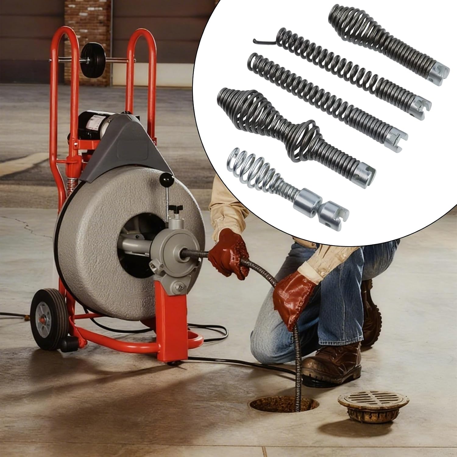Drain Snake Drill Attachment, 10Pcs | Auger Cutter Cleaner Tips, Compatible With K-400 C-4 C-6 C-7 C-8 C-9, For 5/8 Inch Cables