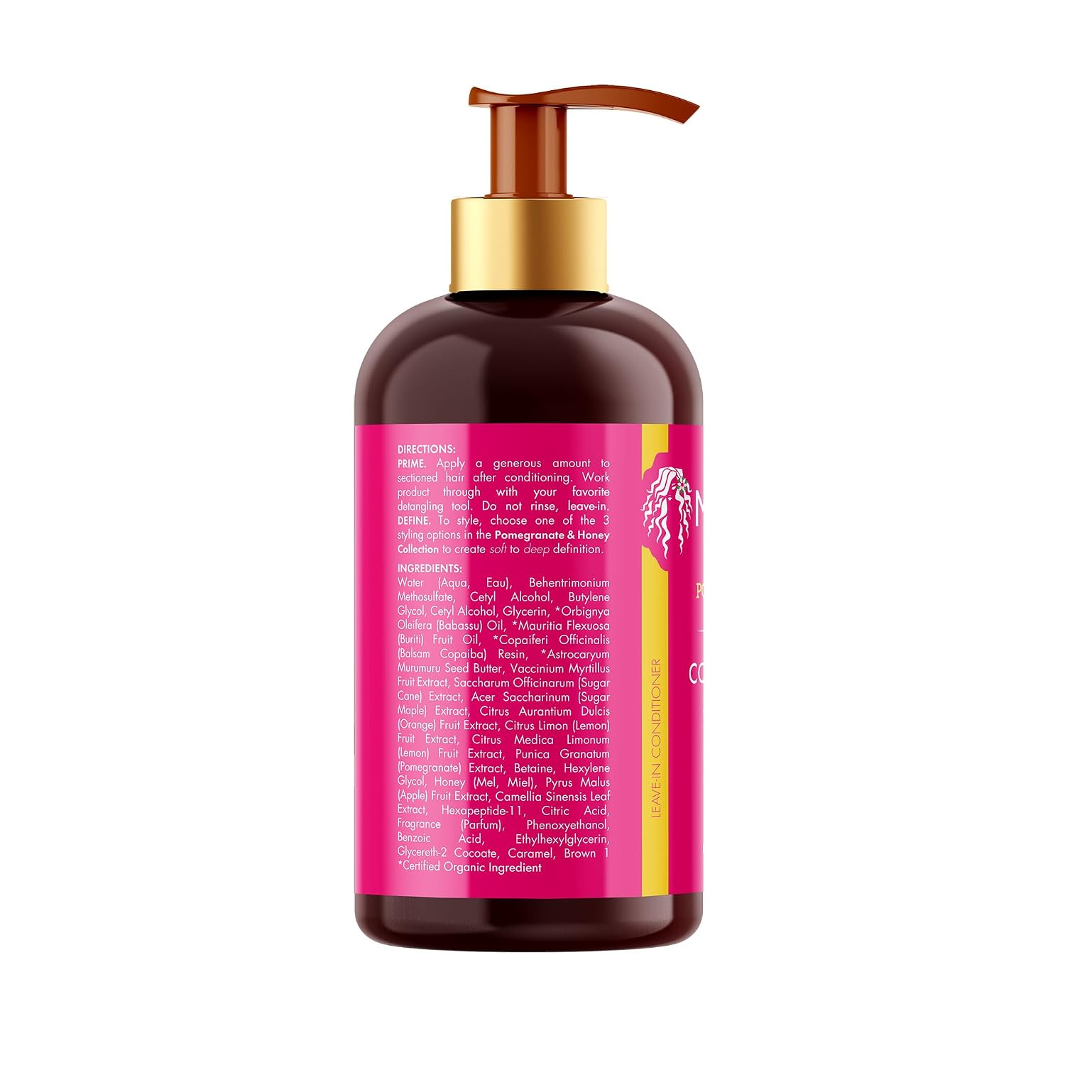 Mielle Organics Pomegranate & Honey Leave-In Conditioner for Curly Hair - Moisturizing Detangler & Curly Hair Treatment to Help Repair Damage