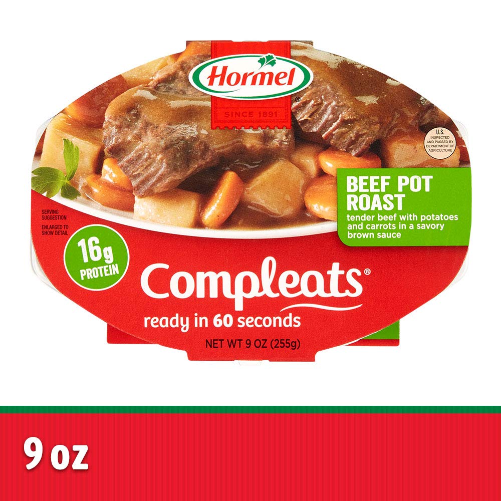 HORMEL COMPLEATS Beef Pot Roast Microwave Tray, 9 Ounces (Pack of 6)