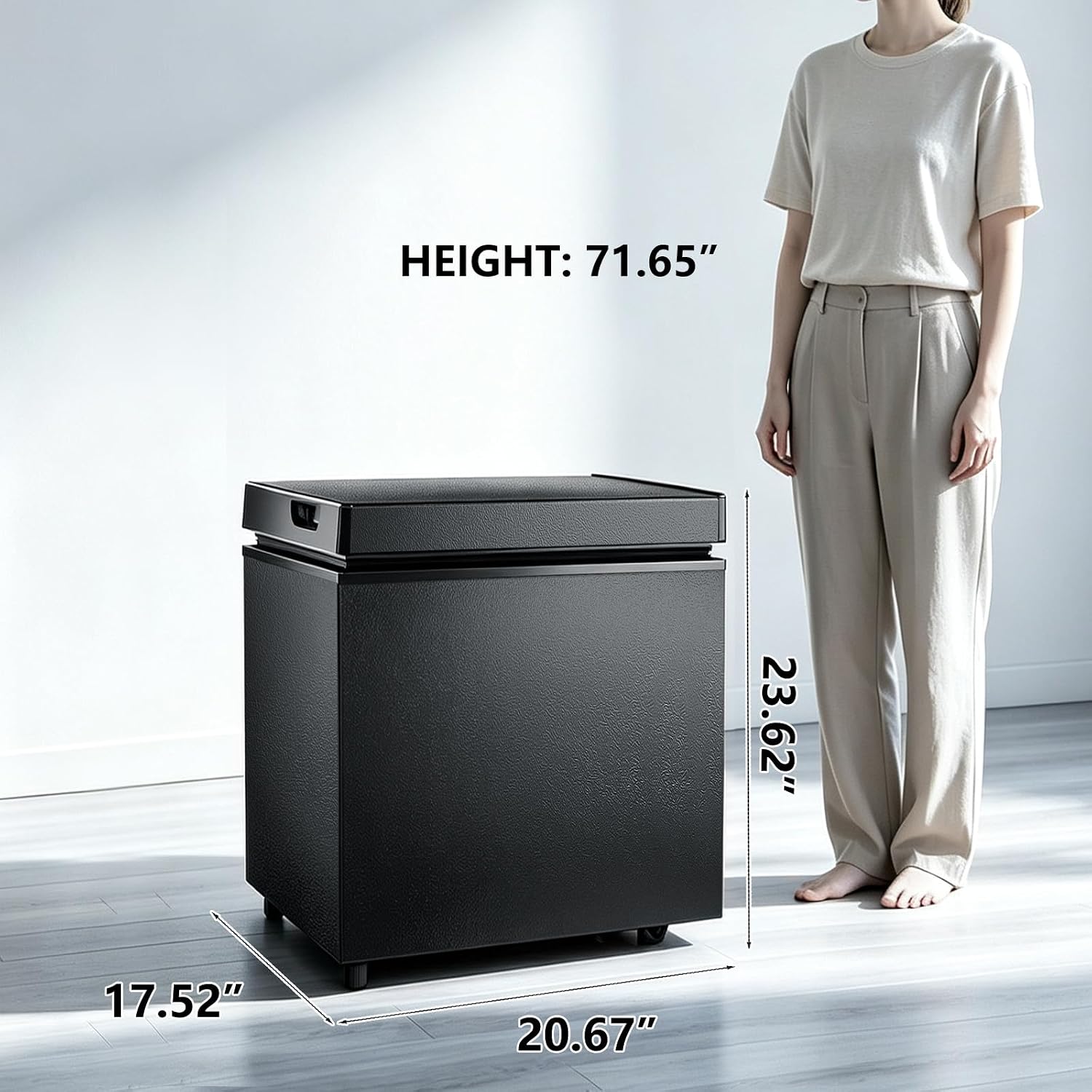 Kismile 7.0 Cubic Feet Chest Freezer, Deep Freezer for Home, Black