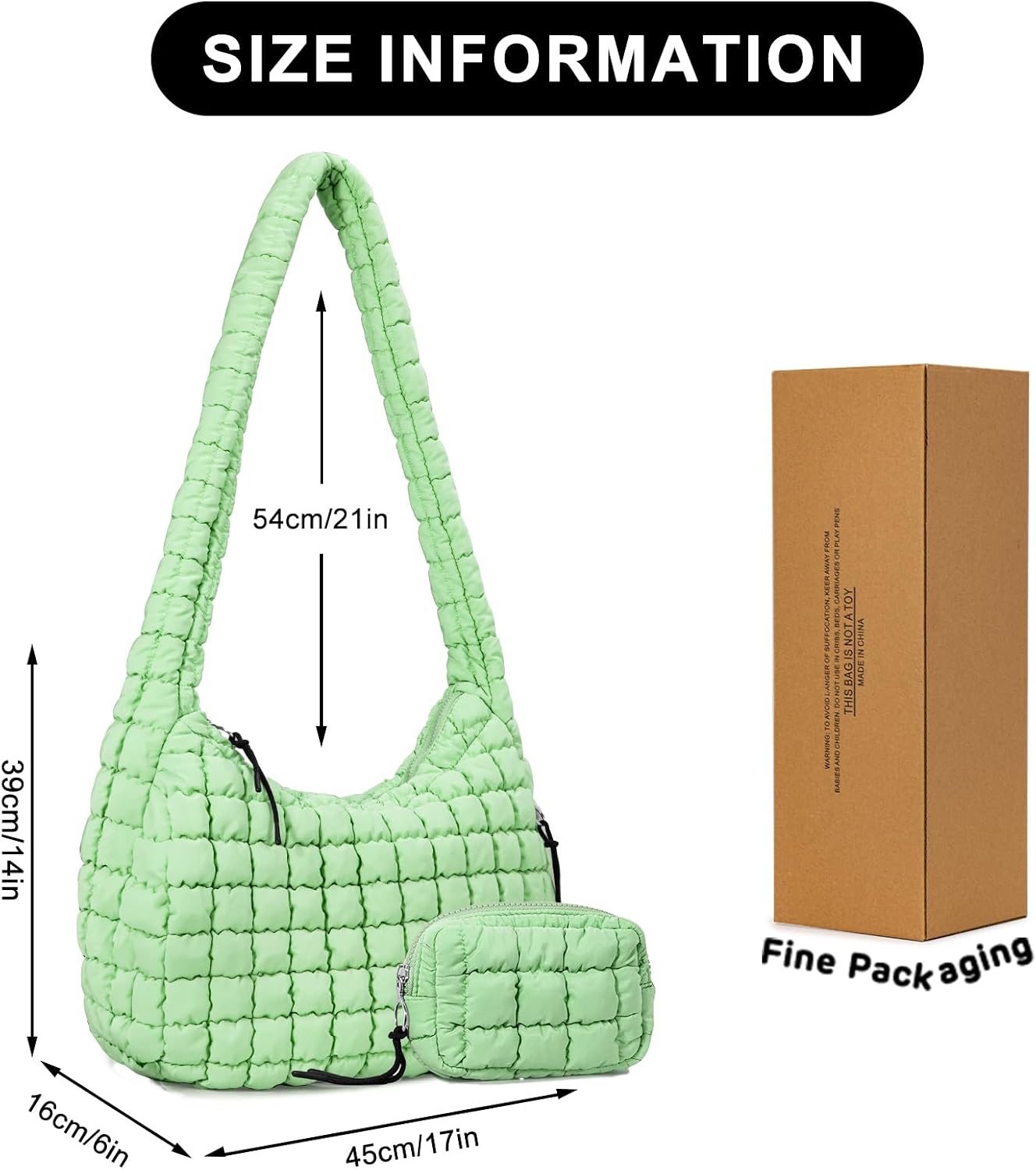 Puffer Tote Bag for Women Large Quilted Puffy Lightweight Carryall Crossbody Tote Bag for Women