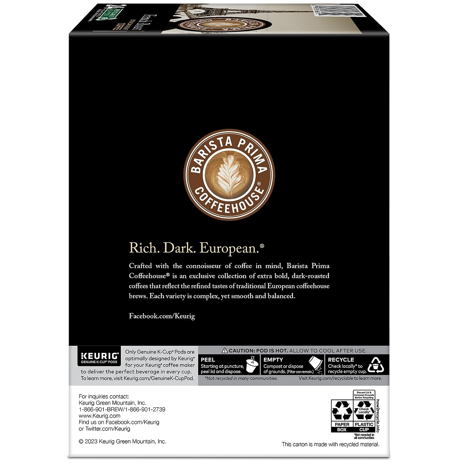 Barista Prima Coffeehouse 6611 French Roast K-Cups Coffee Pack, 24/box