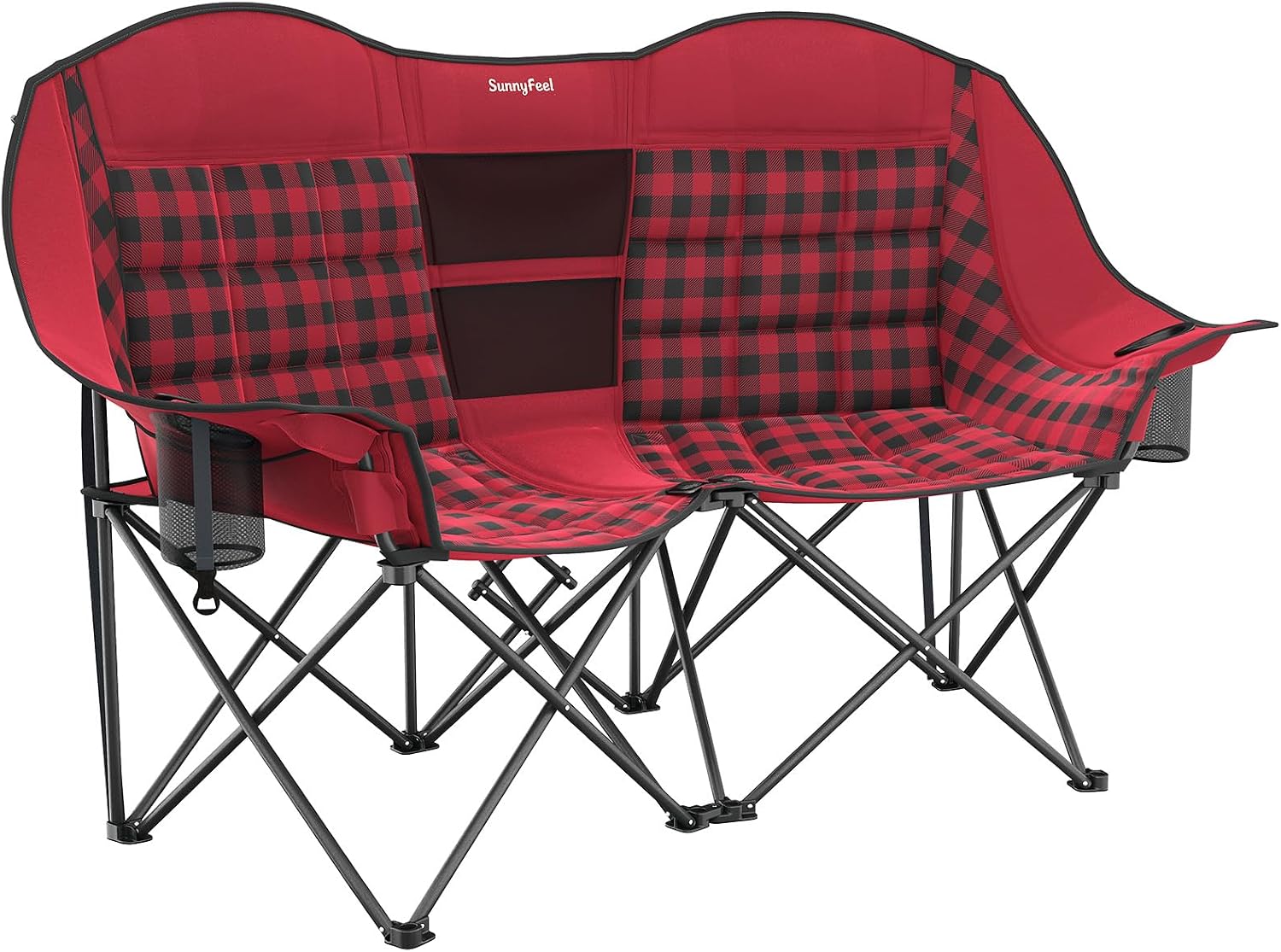 SUNNYFEEL Folding Double Camping Chair Oversized Loveseat for Adults