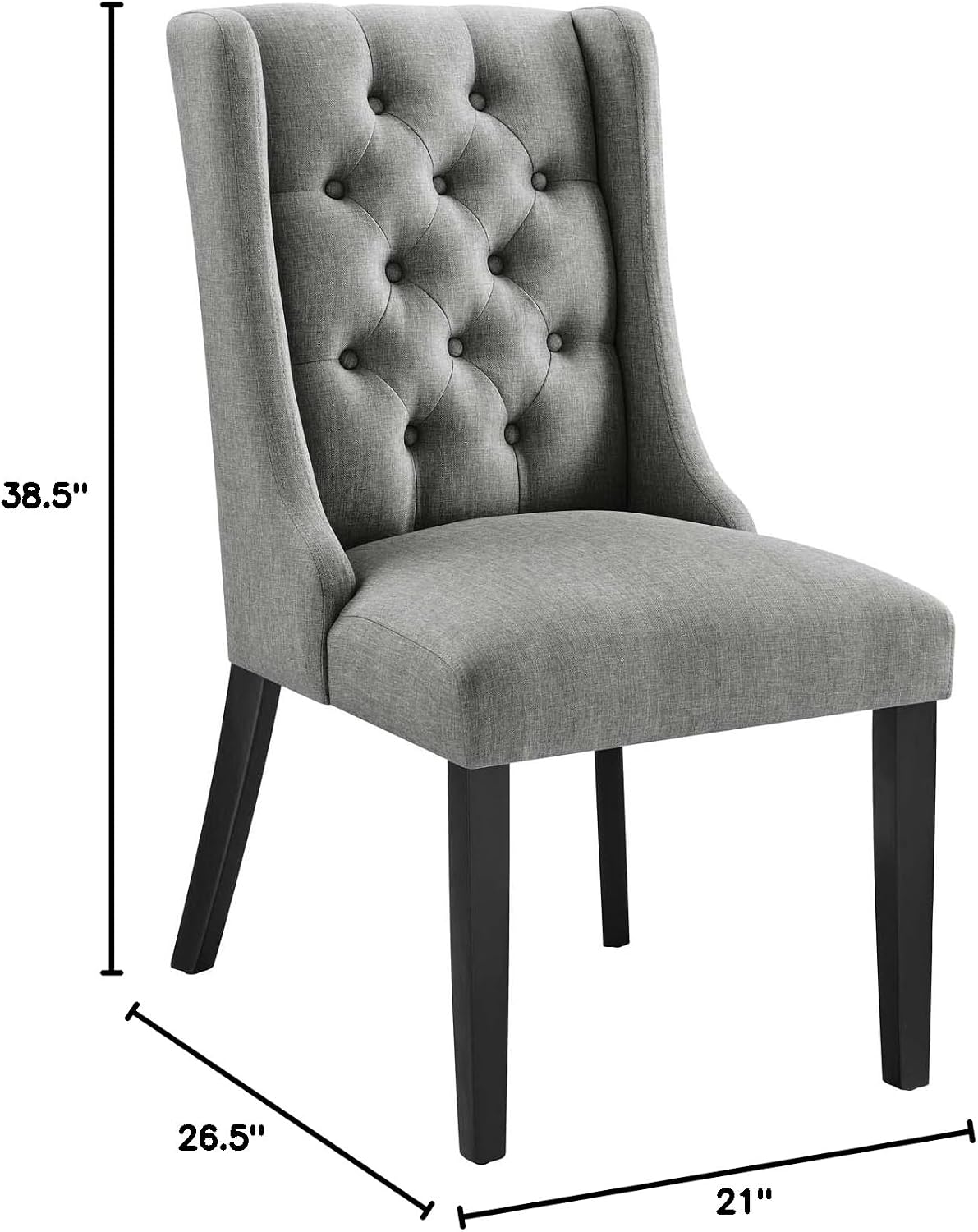 Modway Baronet Modern Tufted Upholstered Fabric Parsons Kitchen and Dining Room Chair in Beige