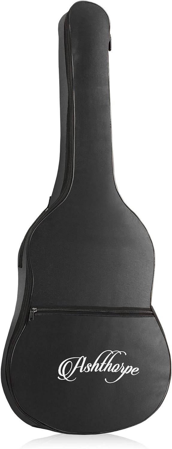 Ashthorpe 38-inch Beginner Acoustic Guitar (Red), Starter Kit with Gig Bag, Extra Strings, Strap, Picks, and Lessons