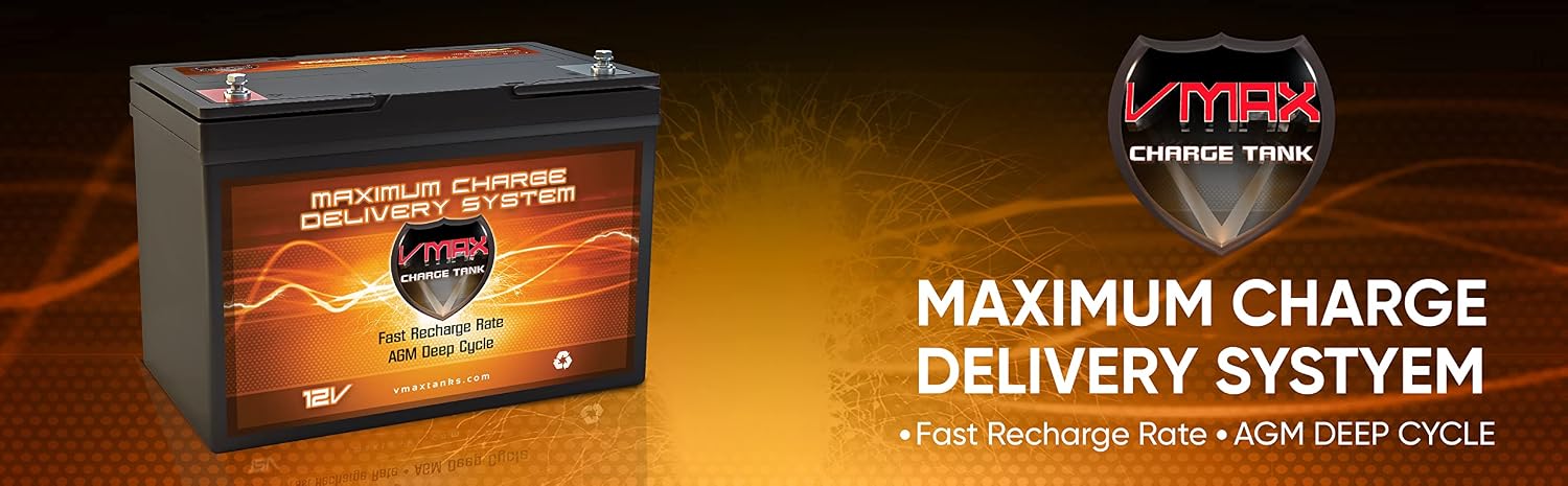 VMAX MR127-100 12V 100Ah AGM Deep Cycle Marine Battery compatible with Minn Kota Endura Max 55 Hand Control 12V 55lb Trolling Motor