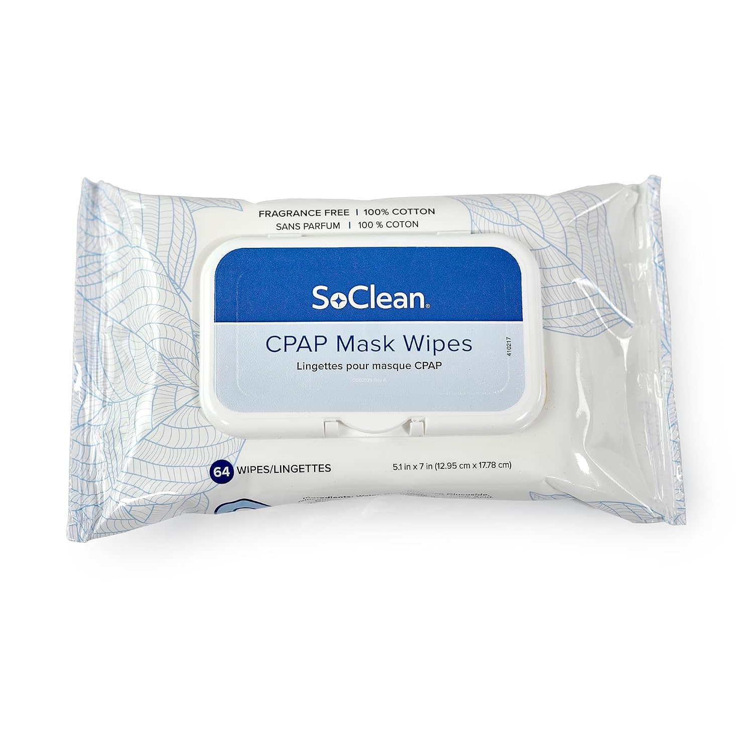 SoClean CPAP Mask Wipes | 64-Wipe Pack | Perfect for Daily Cleaning | For daily cleaning of CPAP masks & hoses. 100% cotton. Free of alcohol