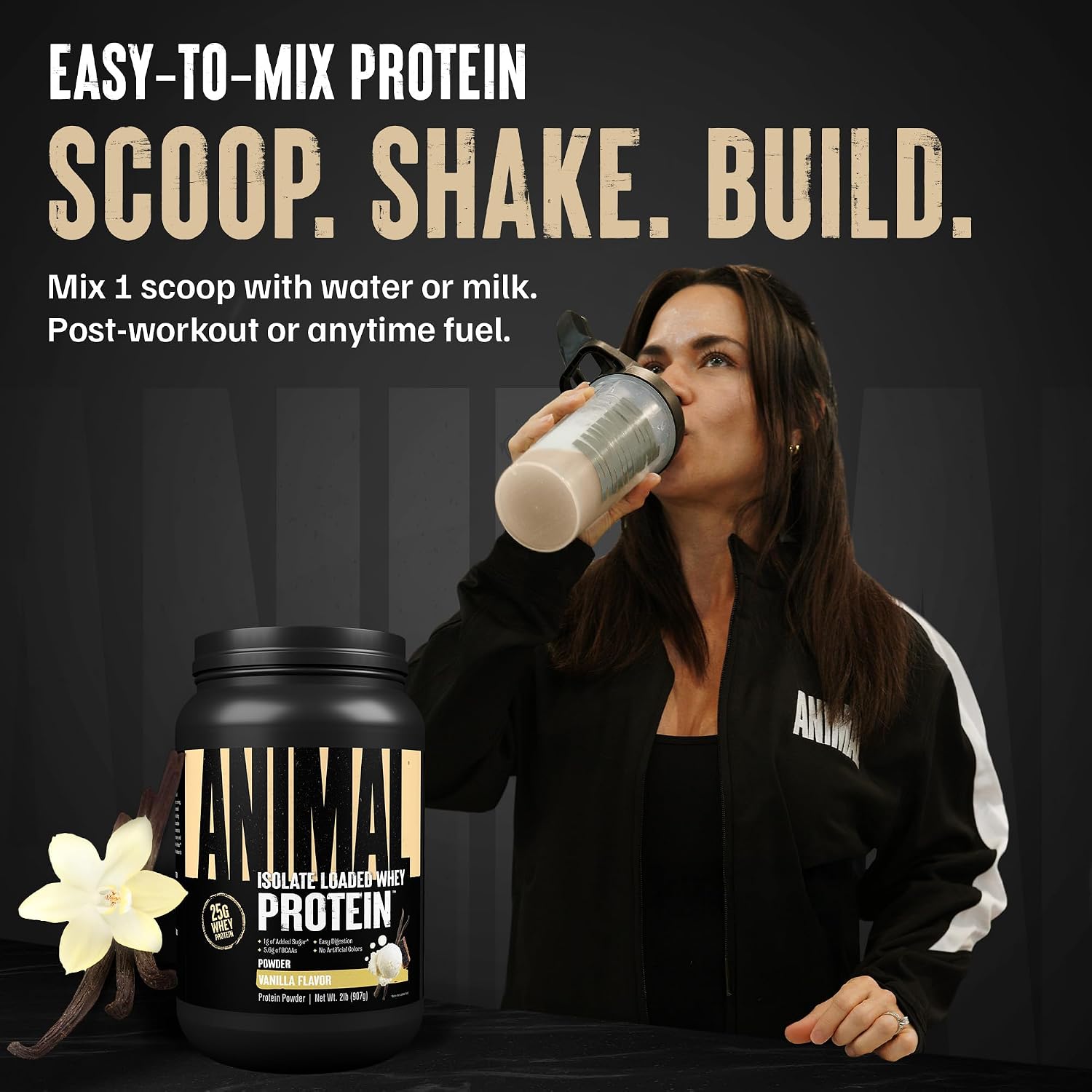 Animal Whey Isolate Protein Powder - Loaded for Pre & Post Workout Muscle Builder and Recovery with Digestive Enzymes for Men & Women - 25g Protein, Great Taste, Low Sugar - Chocolate 2 lbs