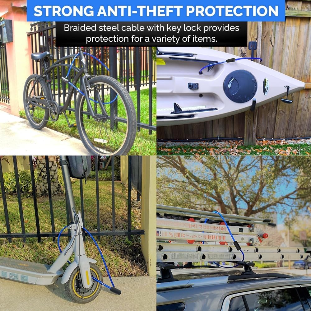 DocksLocks Security Cable Lock (5' to 25’ Lengths) with Keys