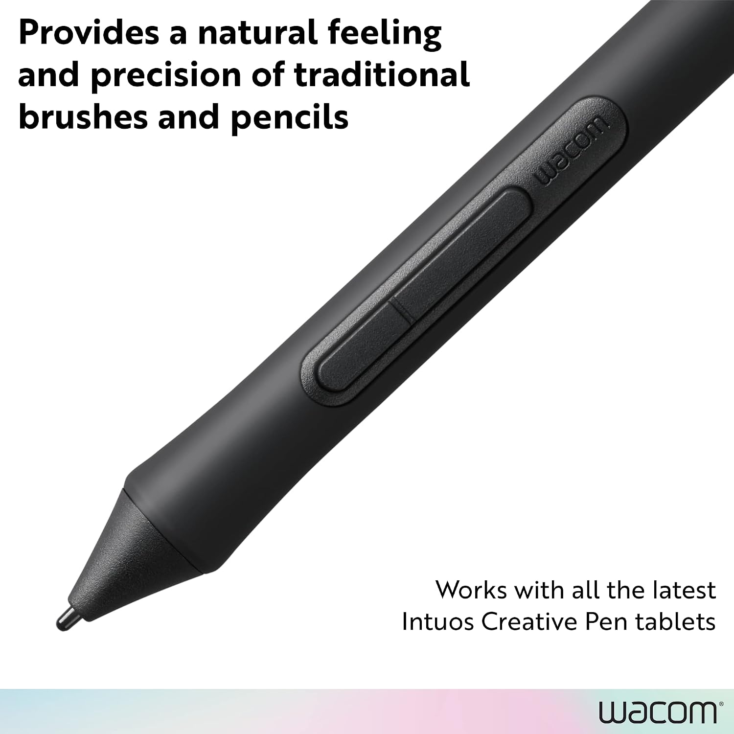 Wacom Intuos Pen LP1100K | Cordless and battery free so pen never needs charging, 2 shortcut buttons, 4,096 levels of pressure sensitivity for control
