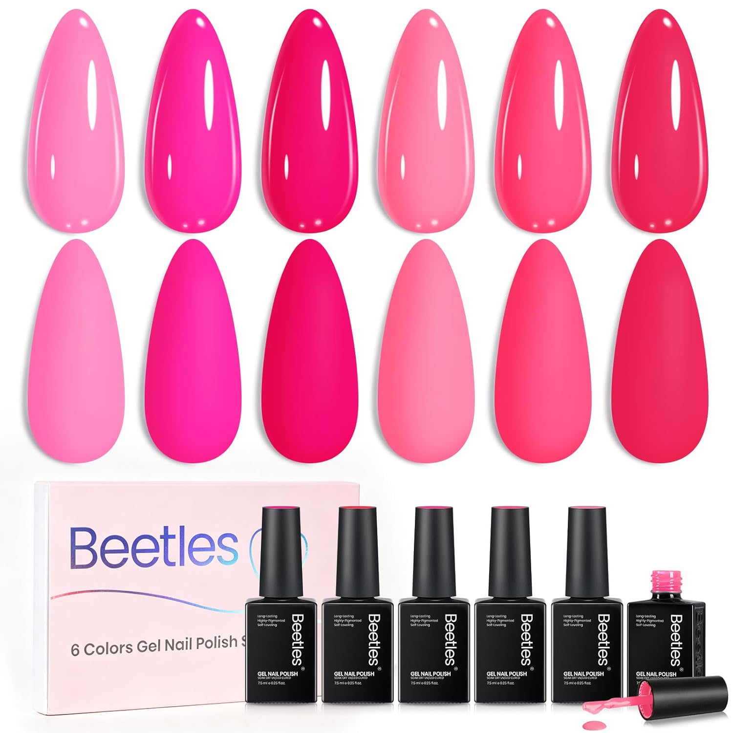 Beetles Green Gel Polish Set, 6 Colors Misty Forest Collection