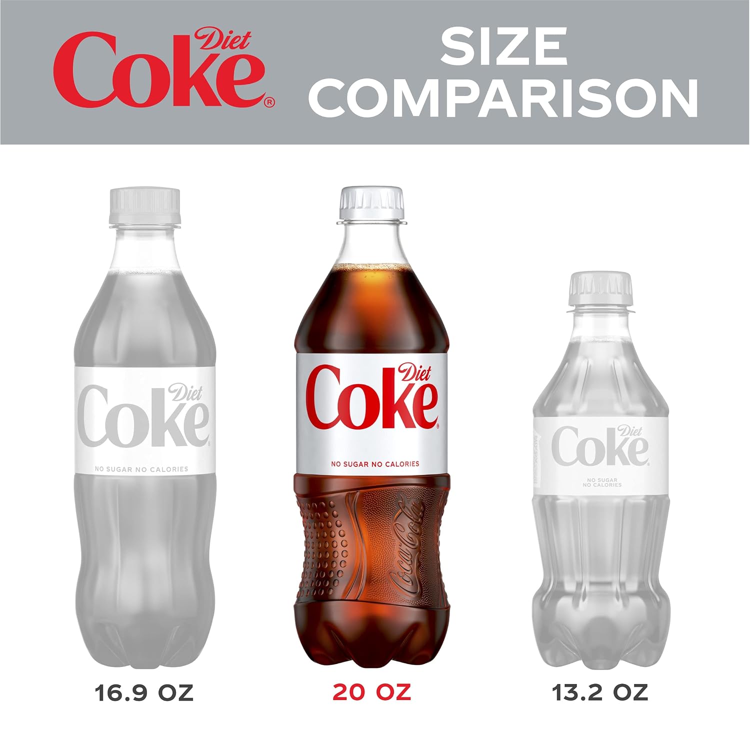 Diet Coke Soda Soft Drink Bottles, 12 fl oz, 8 Pack | No sugar, no calories, 46 mg caffeine per bottle