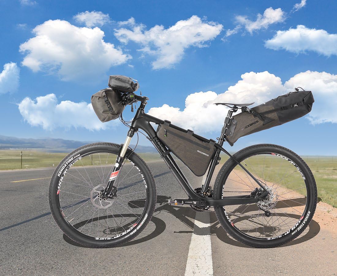 ROCKBROS Waterproof Handlebar Bags 12L-20L Front 2 Dry Packs for MTB Road | 600D TPU Material,Reflective Logo,Suitable for Cycling Traveling Camping