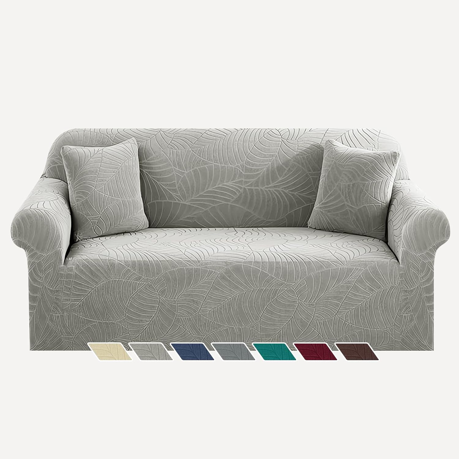 YEMYHOM Couch Cover Latest Jacquard Design High Stretch Sofa Covers for 2 Cushion Couch