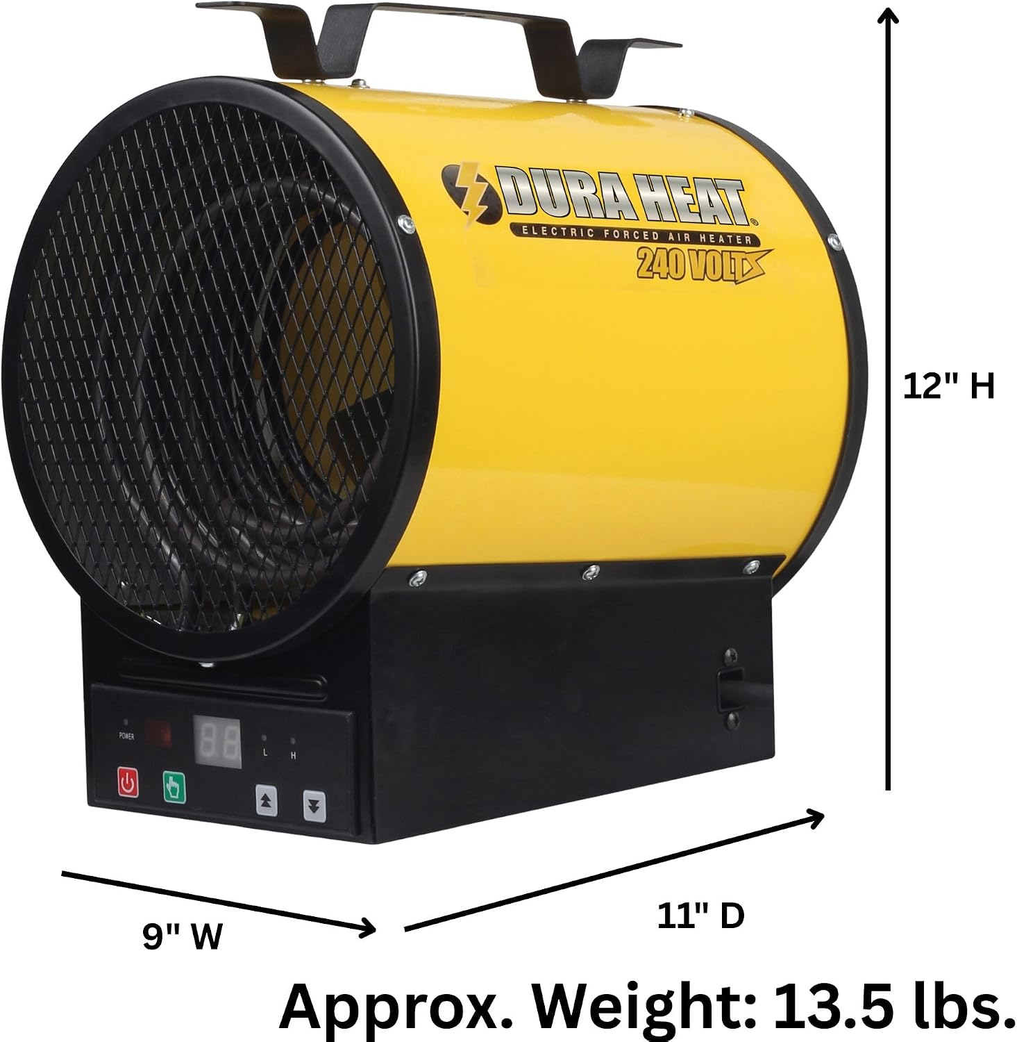 Dura Heat EUH4000R Electric Forced Air Heater with Remote Control 12, 800 Btu | 6-20P Plug, Electric Industrial Garage Heater, Workshop