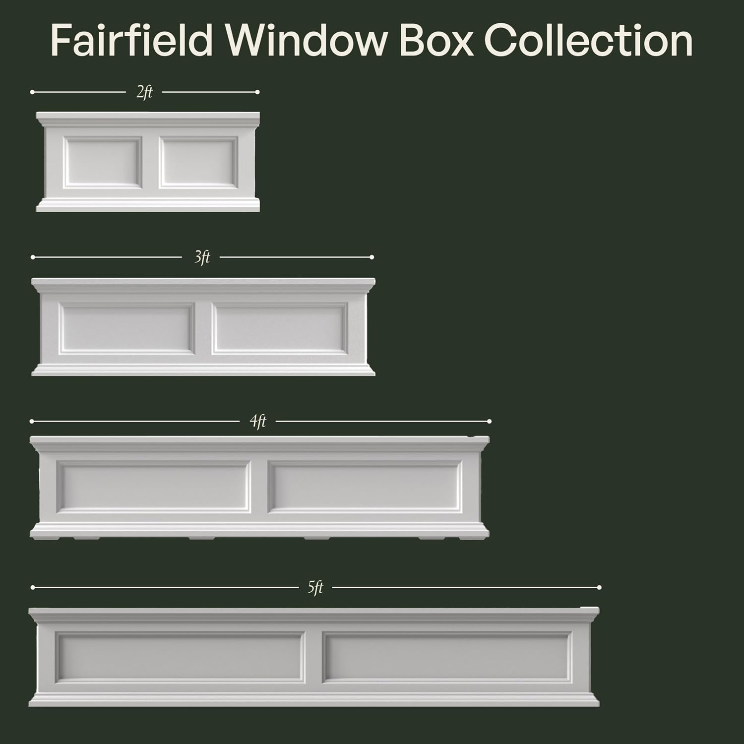 Mayne Fairfield 48in Self-Watering Rectangular Window Box Planter, Black | Self-watering, All season, Fade resistant, Mounting brackets included, Built-in overflow, 15-year warranty