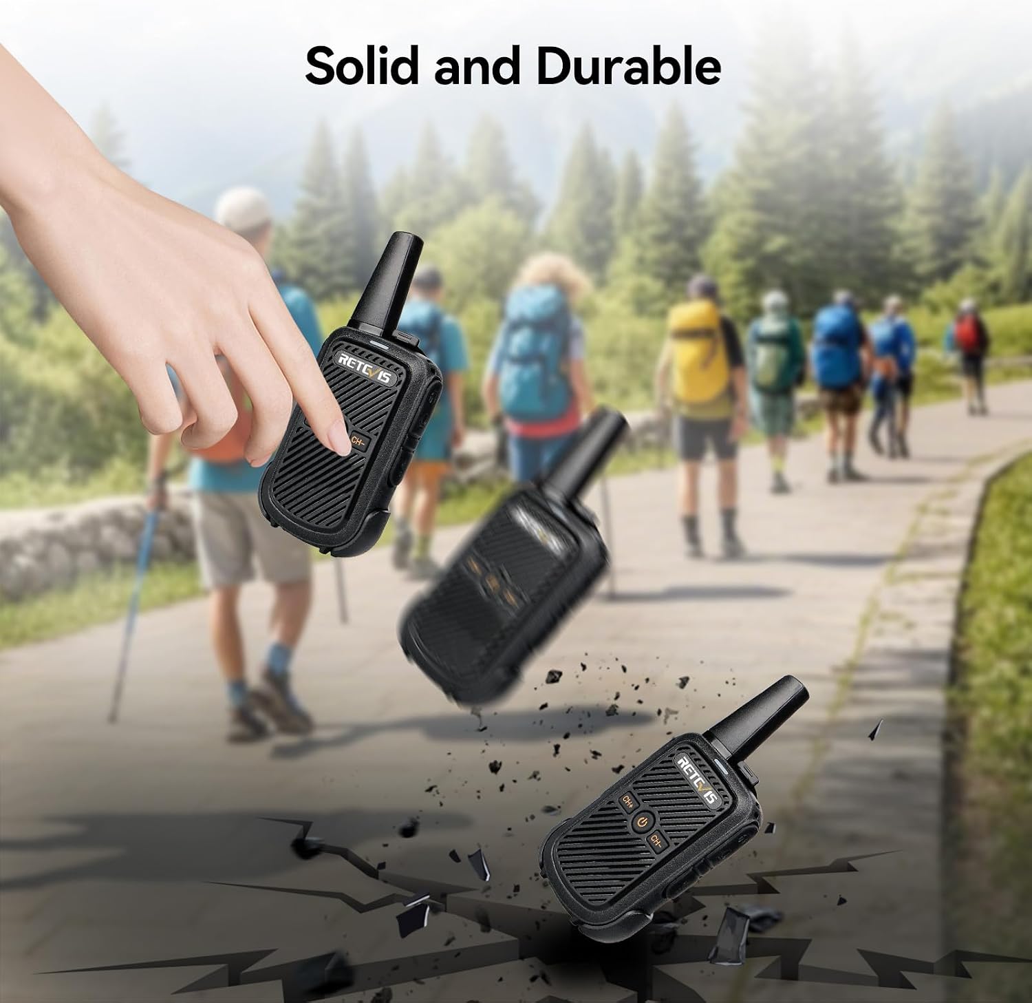Retevis RT15 Walkie Talkies 3 Pack, Birthday Gift, Outdoor Adventure Kit | Durable, Lightweight, VOX, Key Lock, Mini Walkie Talkies for Adults, School Family Outdoor Travel Camping Hiking