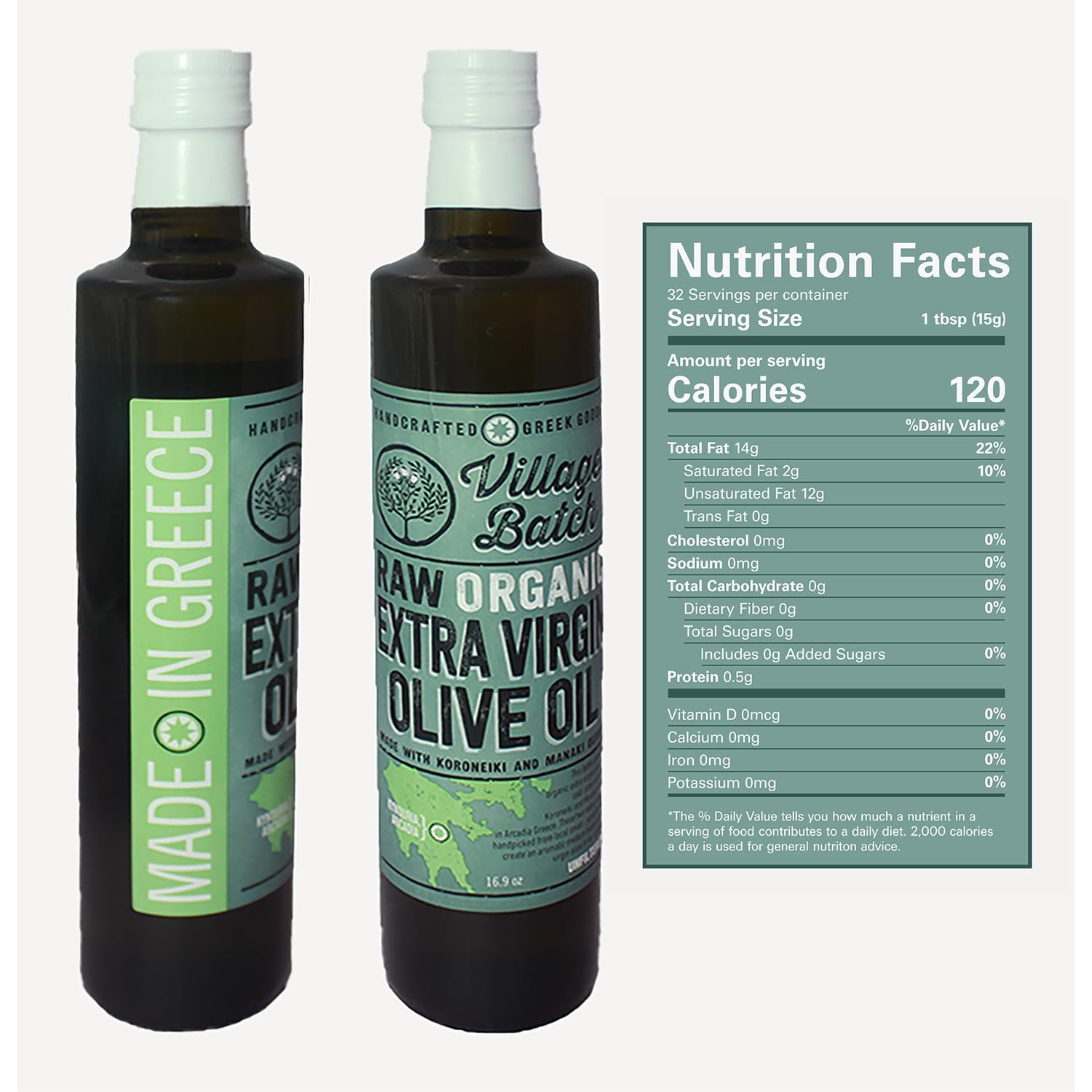 VILLAGE BATCH - AWARD WINNERS - KORONEIKI OLIVE OIL Greek Olive Oil ORGANIC COLD PRESSED OLIVE OIL Extra Virgin Olive Oil High In Polyphenols