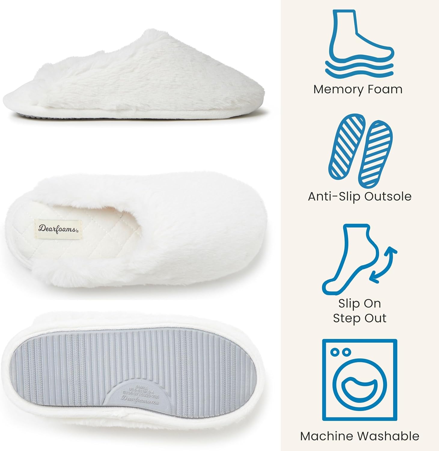 Dearfoams Women's Bailey Plush Furry Scuff
