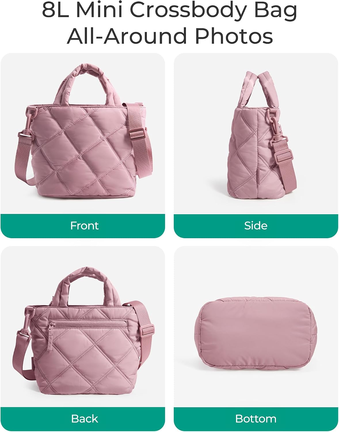 BAGSMART Crossbody Bags for Women, Lightweight Purses for Women, Quilted Puffer Tote Handbags for Daily Use,Shop,Travel