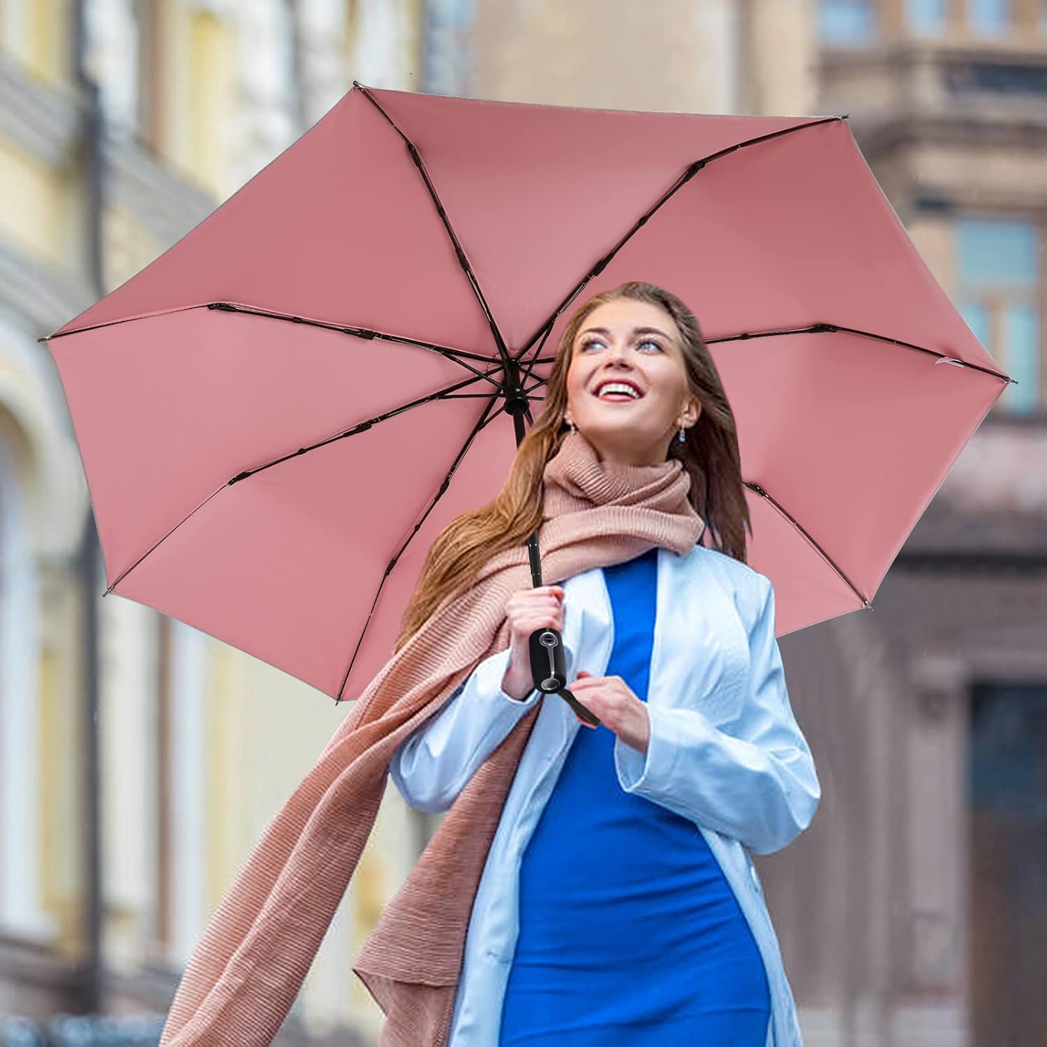 G4Free UPF 50+ UV Protection Travel Umbrella 42/46 Inch Auto Open Close