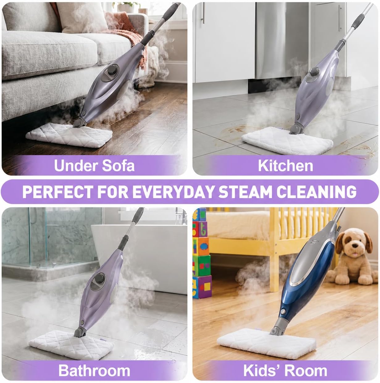 4 Pack Steam Mop Replacement Pads Compatible with Shark Steam Pocket Mop S3500 Series (S3501, S3601, S3550, S3901, SE450)
