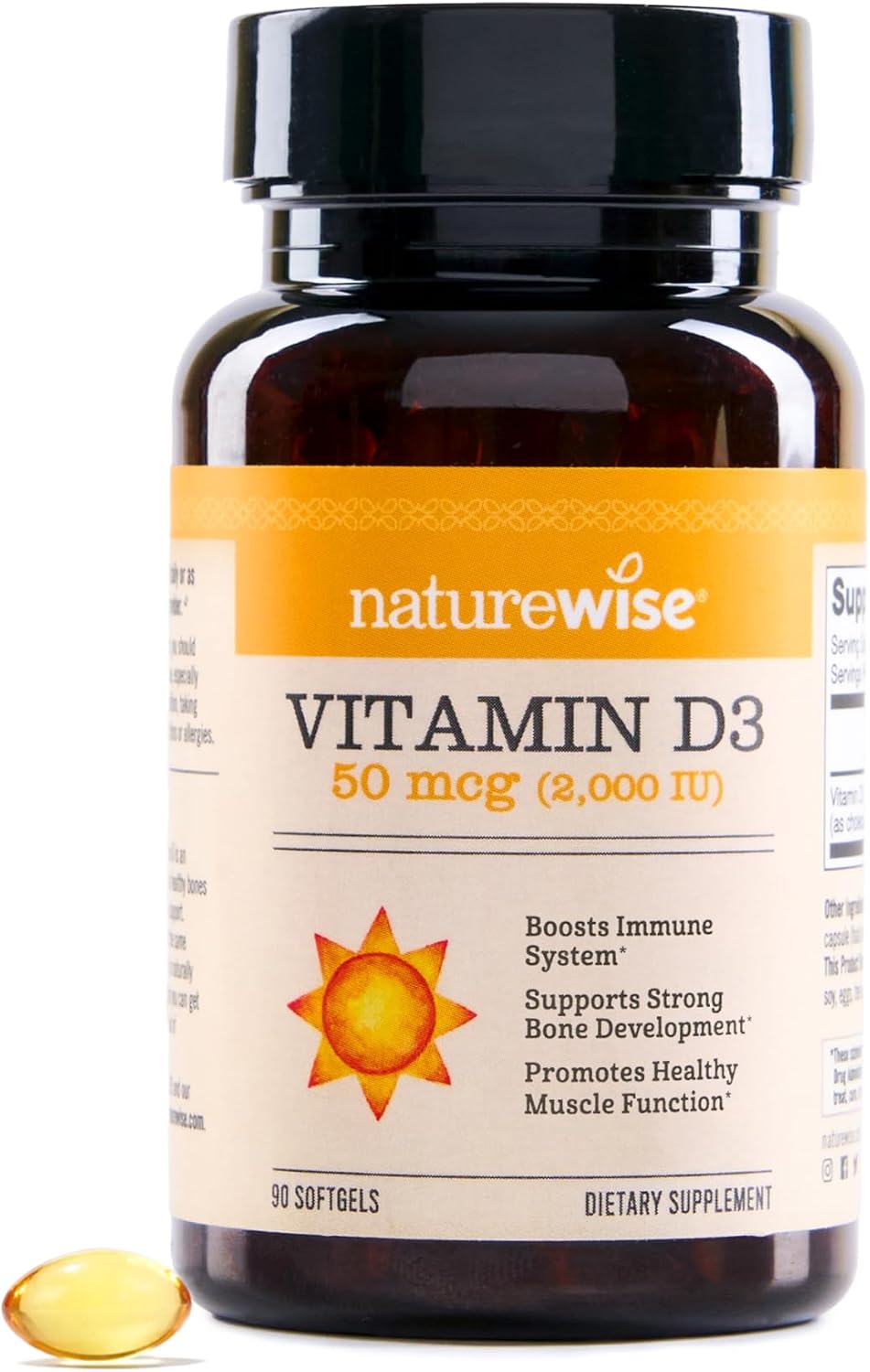 NatureWise Vitamin D3 5000IU Supplement, Immune Support, 360 Mini Softgels