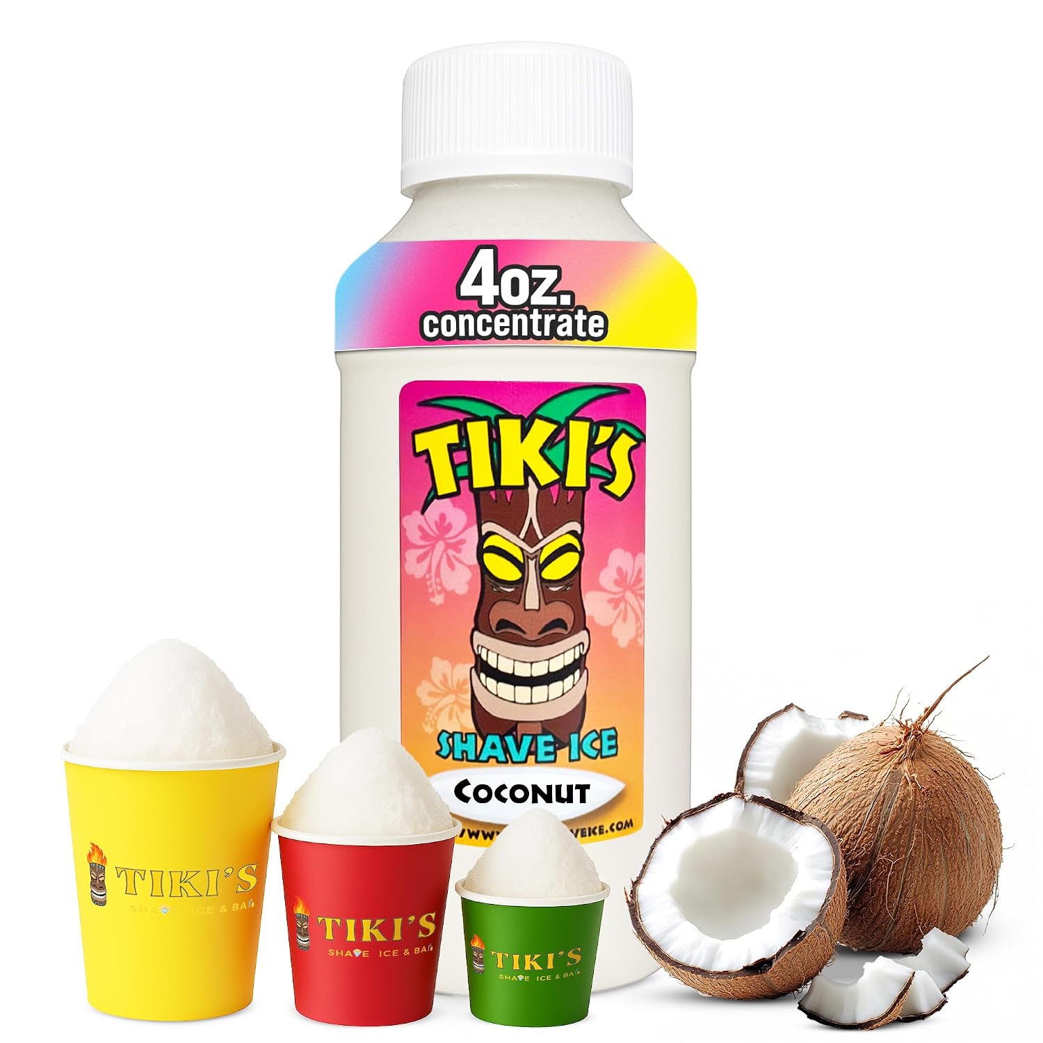 Tiki's Shave Ice Syrup Concentrate for Snow Cones & Shaved Ice - Natural Syrup for Beverages & Desserts - Ideal for Snow Cone