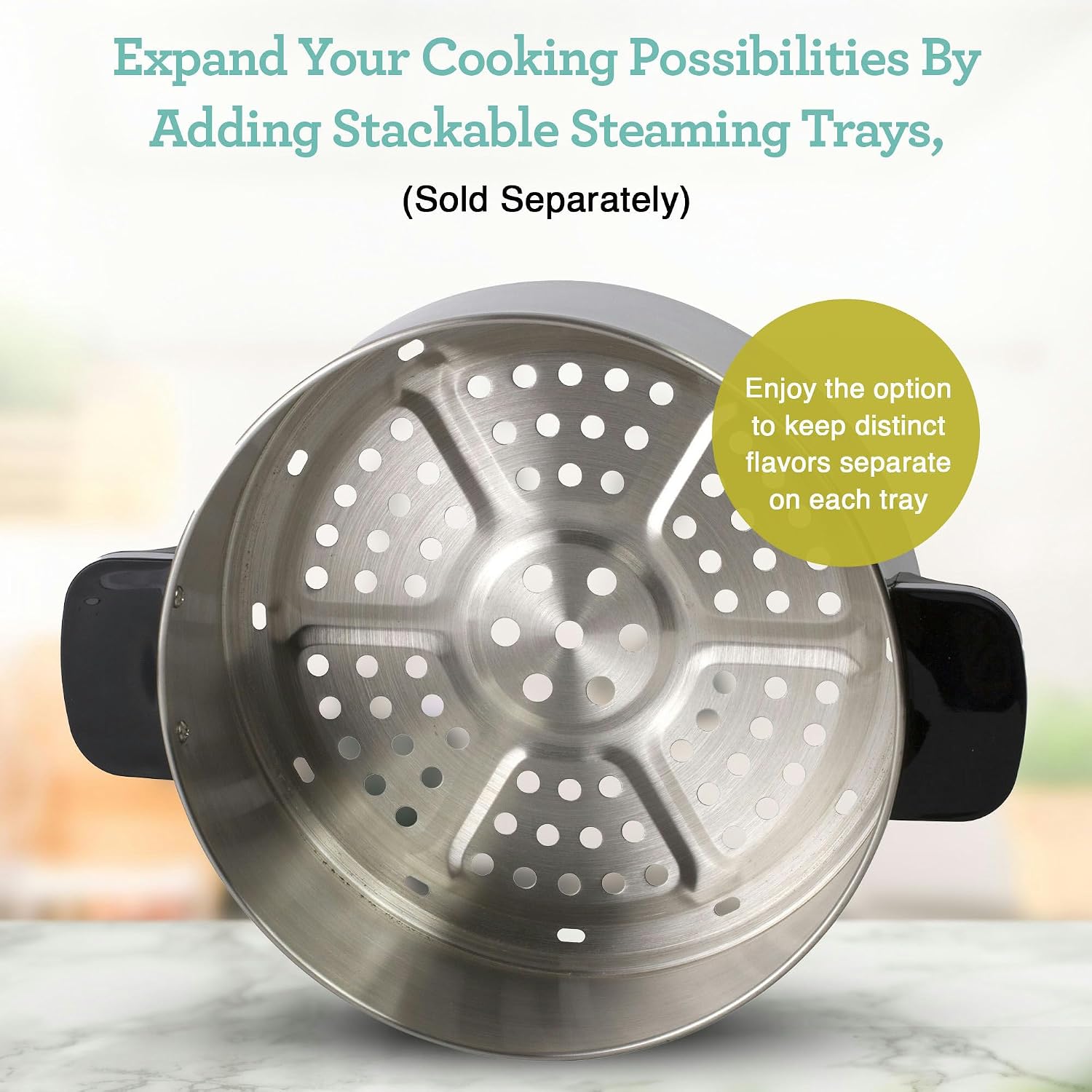 Euro Cuisine FS3200 Electric Food Steamer, Versatile Vegetable Steamer & Steam Cooker for Healthy Cooking, Ideal for Fish, Veggie, Meat, Easy Cleaning