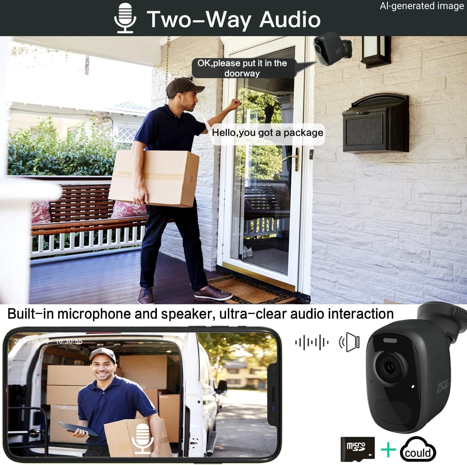 DCT Magnetic Security Camera Outdoor: See Who at Door in 2K - 10s No-Drill