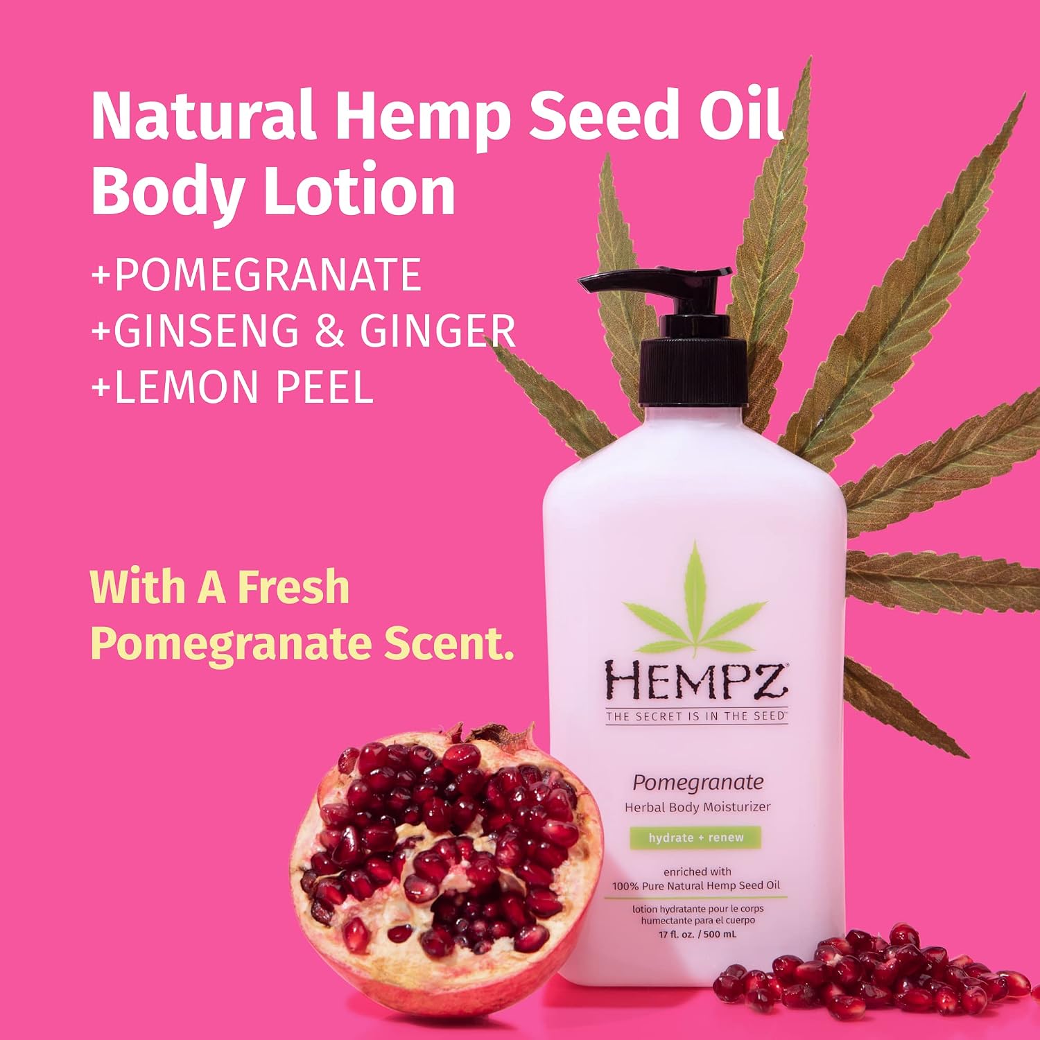 HEMPZ Body Lotion - Sweet Pineapple and Honey Melon - Daily Moisturizing Cream - 17oz