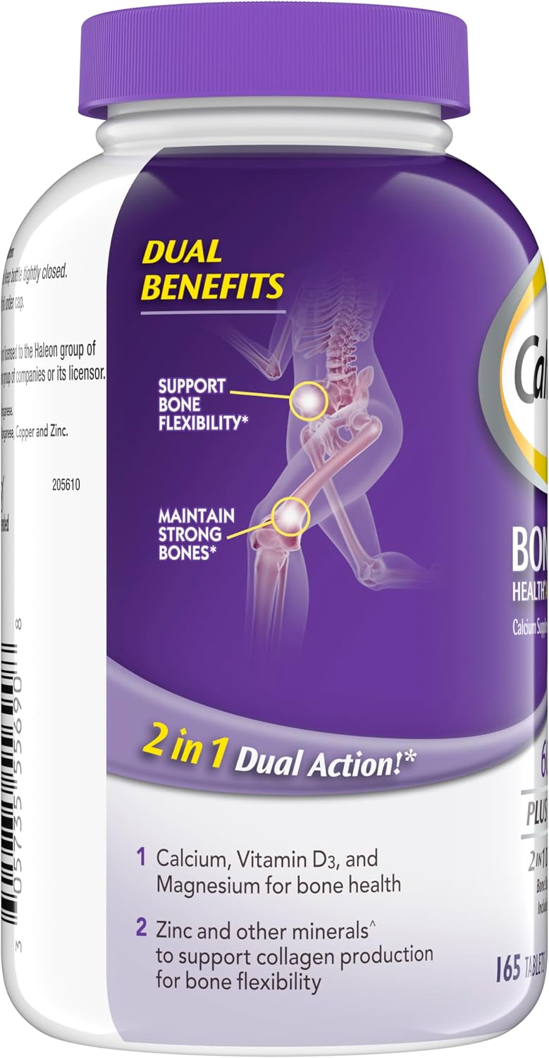 Caltrate 600 Plus D3 Vitamin D and Calcium Supplement Tablets, 165 Count | Highest Level of Vitamin D3, Maximizes Calcium Absorption to Support Strong Bones and Daily Function