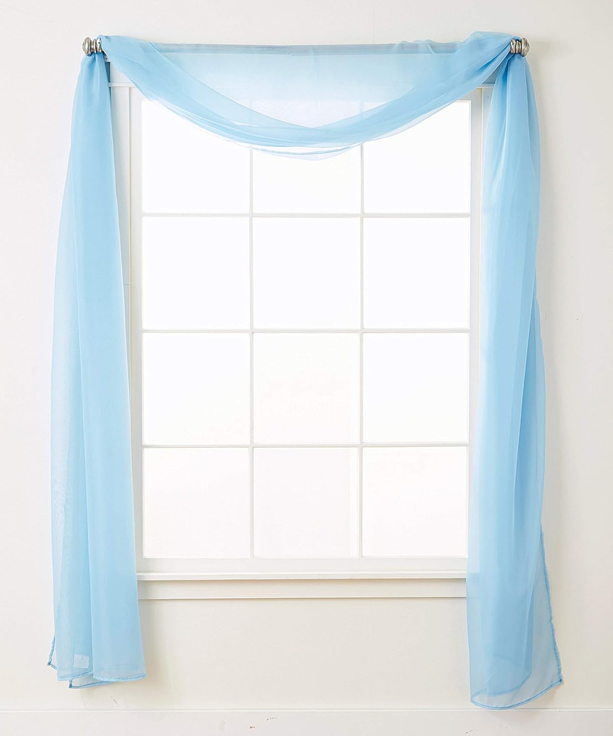 Elegant Comfort Luxury Sheer Curtains, Window Treatment Curtain Panels with Rod Pocket for Kitchen, Bedroom and Living Room (55 x 216-inches Long)