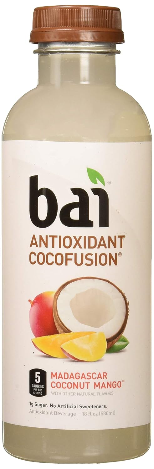 Bai Coconut Flavored Water Puna Coconut Pineapple, Antioxidant Infused, Coconut Pineapple Flavored Water Drink, 18 Fluid Ounce Bottles, 6 Count