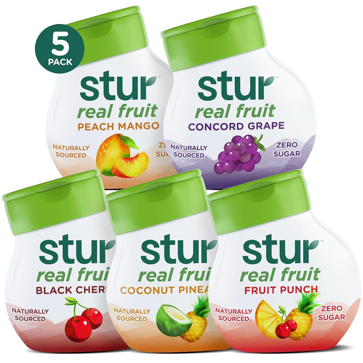 Stur Liquid Water Enhancer | Blue & Blackberry | Naturally Sweetened | High in Vitamin C & Antioxidants | Sugar Free | Zero Calories | Keto | Vegan | 5 Bottles, Makes 120 Drinks