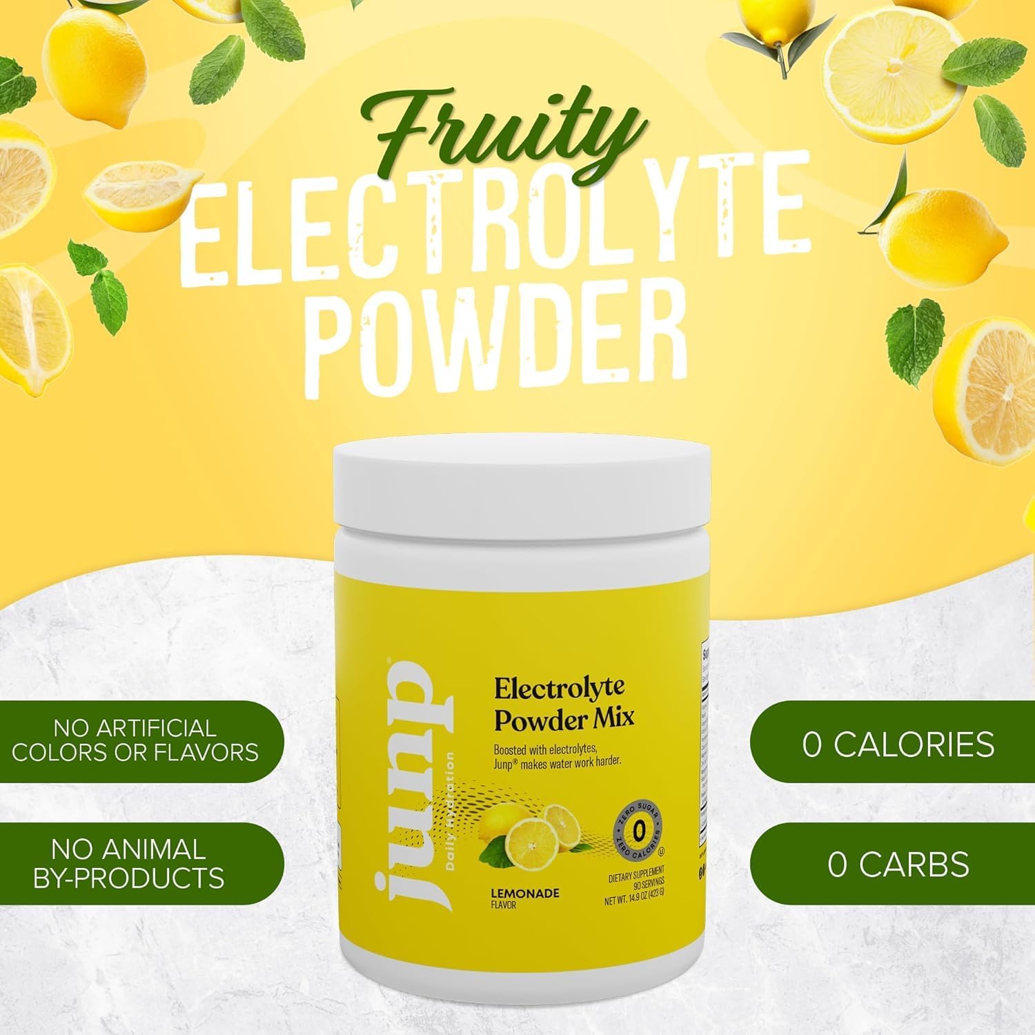 JUNP Electrolytes Powder No Sugar No Carbs – Lemonade Keto Electrolyte Drink Mix - Potassium & Salt Hydration Powder Electrolytes - Zero Calorie