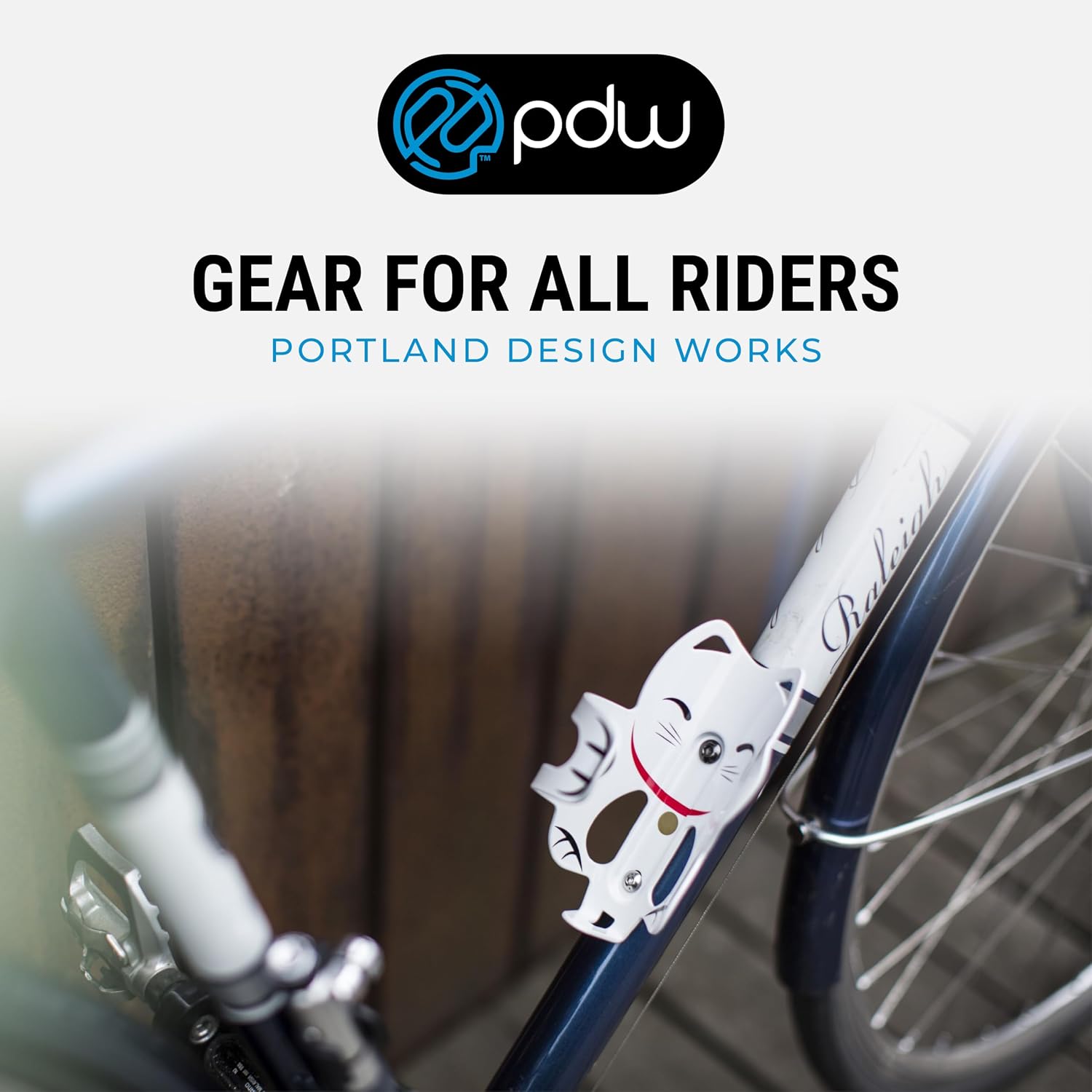 Portland Design Works Water Bottle Cage - Lightweight Water Bottle Holder for Bikes, Owl Cage, Black/Gold