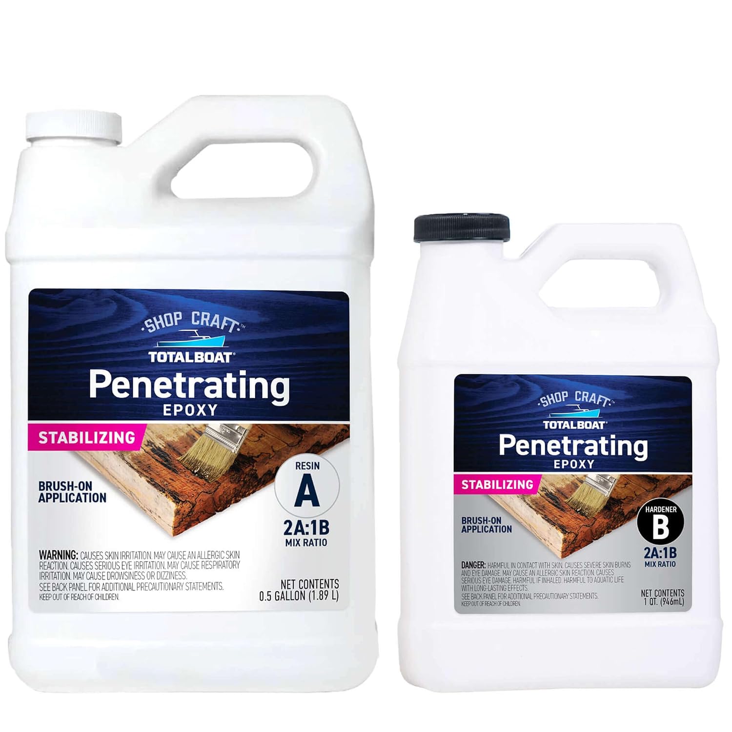 TotalBoat Clear Penetrating Epoxy Wood Sealer - 1.5 Quart Kit, Traditional | Ideal for Wood Rot Repair & Sealing Plywood; Marine-Grade Epoxy Hardens and Stabilizes; Waterproofs and Protects Outdoor Wood
