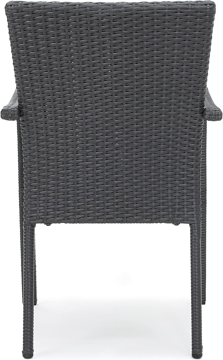 Christopher Knight Home Corsica Outdoor Wicker Dining Chairs with Cushions, 2-Pcs Set, Grey