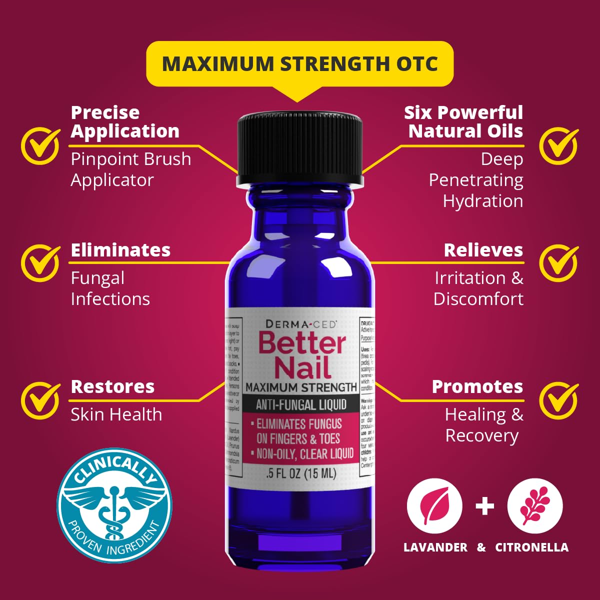 Better Nail - Treatment for Fungus Under & Around the Nail - Maximum Strength, 25% Anti Fungal Solution for Nail Support, Nail Restoring