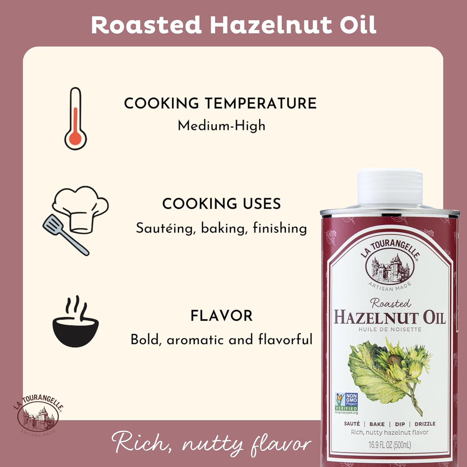 La Tourangelle Toasted Pumpkin Seed Oil, for Cooking, Dressings, 8.45 fl oz | Made Using Traditional Styrian Techniques, Great for Pastas and Spreads, Health and Beauty Oil, Gluten Free, Non-GMO