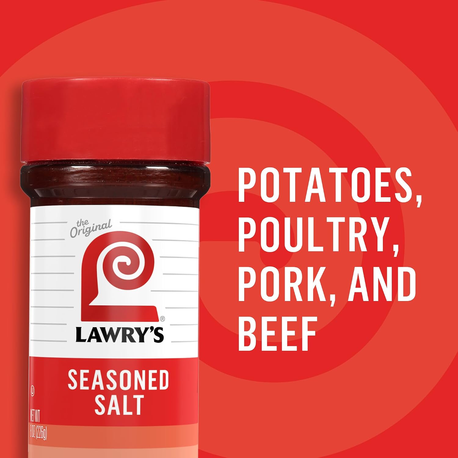 Lawry’s Seasoned Salt, No MSG Added, Kosher Certified, Staple, Versatile, All-Purpose Seasoning to Shake on Beef, Pork, or Poultry, 16 oz