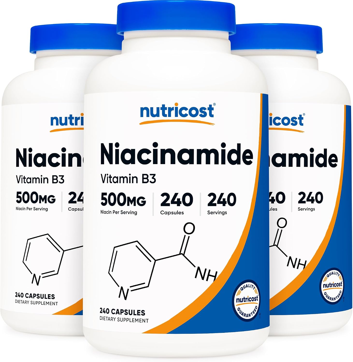Nutricost Niacinamide (Vitamin B3) 500mg, 240 Capsules, Flush Free | Gluten-Free, GMO-Free