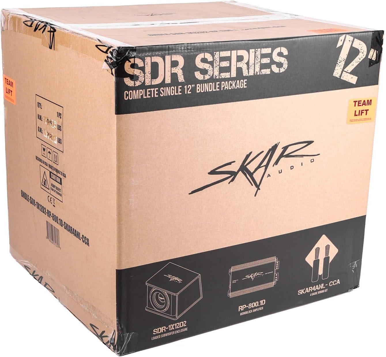 Skar Audio Single 8" Complete 700 Watt SDR Series Subwoofer Bass Package - Includes Loaded Enclosure with Amplifier