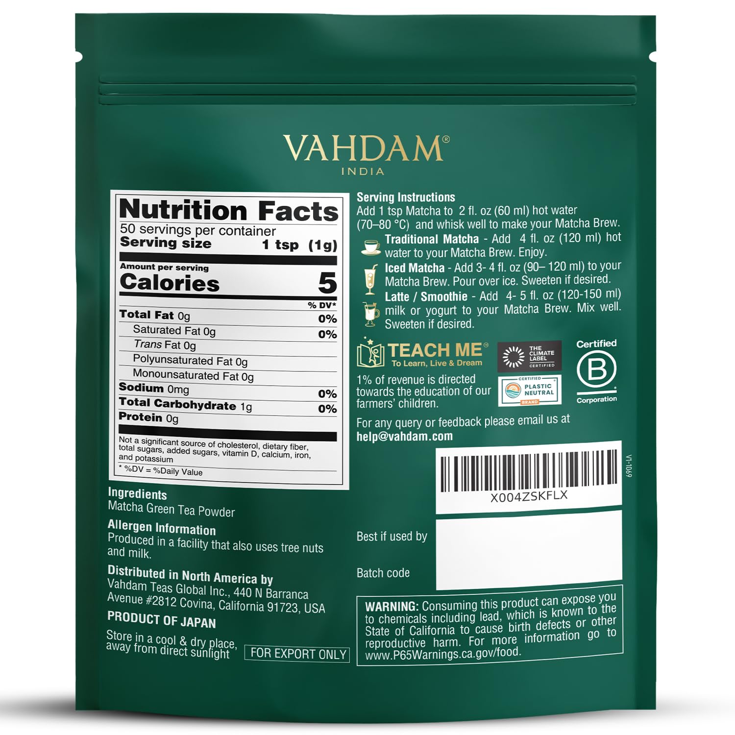 VAHDAM, Green Tea Leaves From Himalayas 170+ Cups (12oz) High Elevation Grown Green Tea Leaves From Himalayas | Pure Unblended Single Origin Green Loose Leaf Tea | Vacuum Sealed