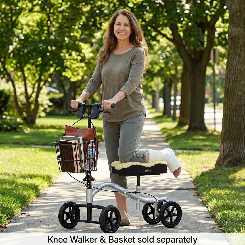 NOVA Universal Knee Scooter Platform Cover, Fleece Faux Sheepskin Cover, Easy to Fit and Washable