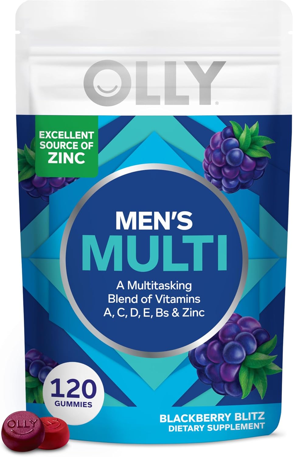 OLLY Men's Multivitamin Gummy, Supports Overall Wellness,* - 90 Count