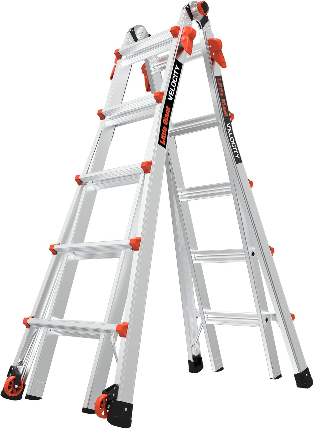 Little Giant Velocity, Aluminum Ladder, 14 ft Reach, 15413-001 | Telescoping Multi-Position Ladder with Extension, A-Frame, 90-Degree & Trestle Modes, 300 lbs. Rating